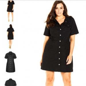 Black Button up dress (M)